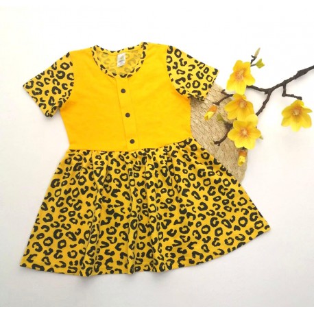 КР18-22 Платье жёлтый леопард